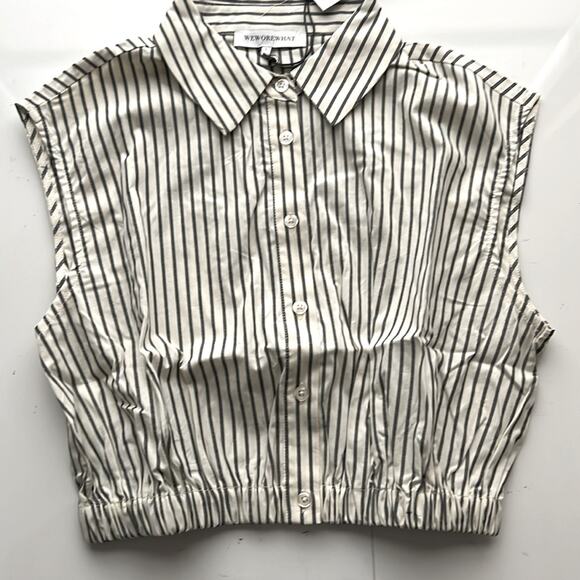 NWT REVOLVE We Wore What sleeveless popover top pinstripe XS - Picture 5 of 9